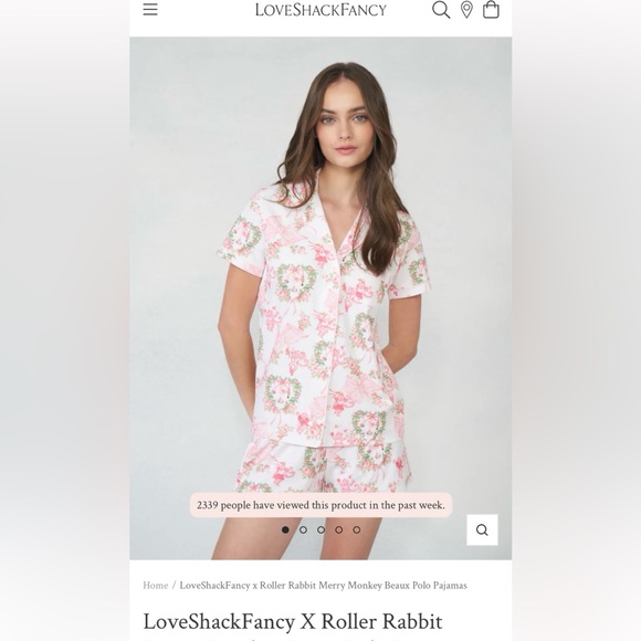 LoveShackFancy X Roller Rabbit Merry Monkey Beaux Polo Pajamas - Picture 1 of 7